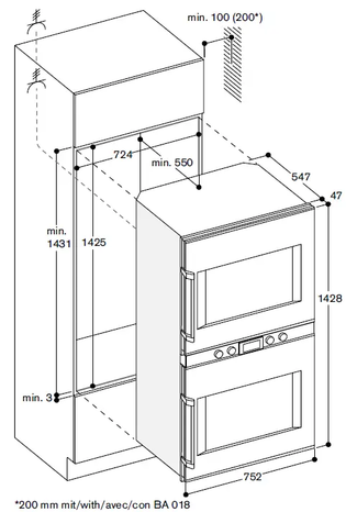 Встраиваемый двойной духовой шкаф Gaggenau BX480112